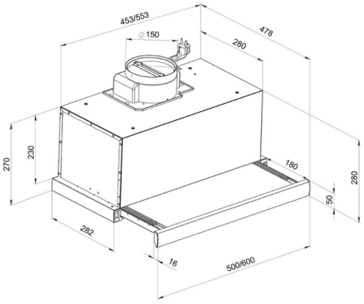 Hota Pyramida TL60(1100)G IX WH / Telescopica / 25 m.p si mai mult / Inox photo 4